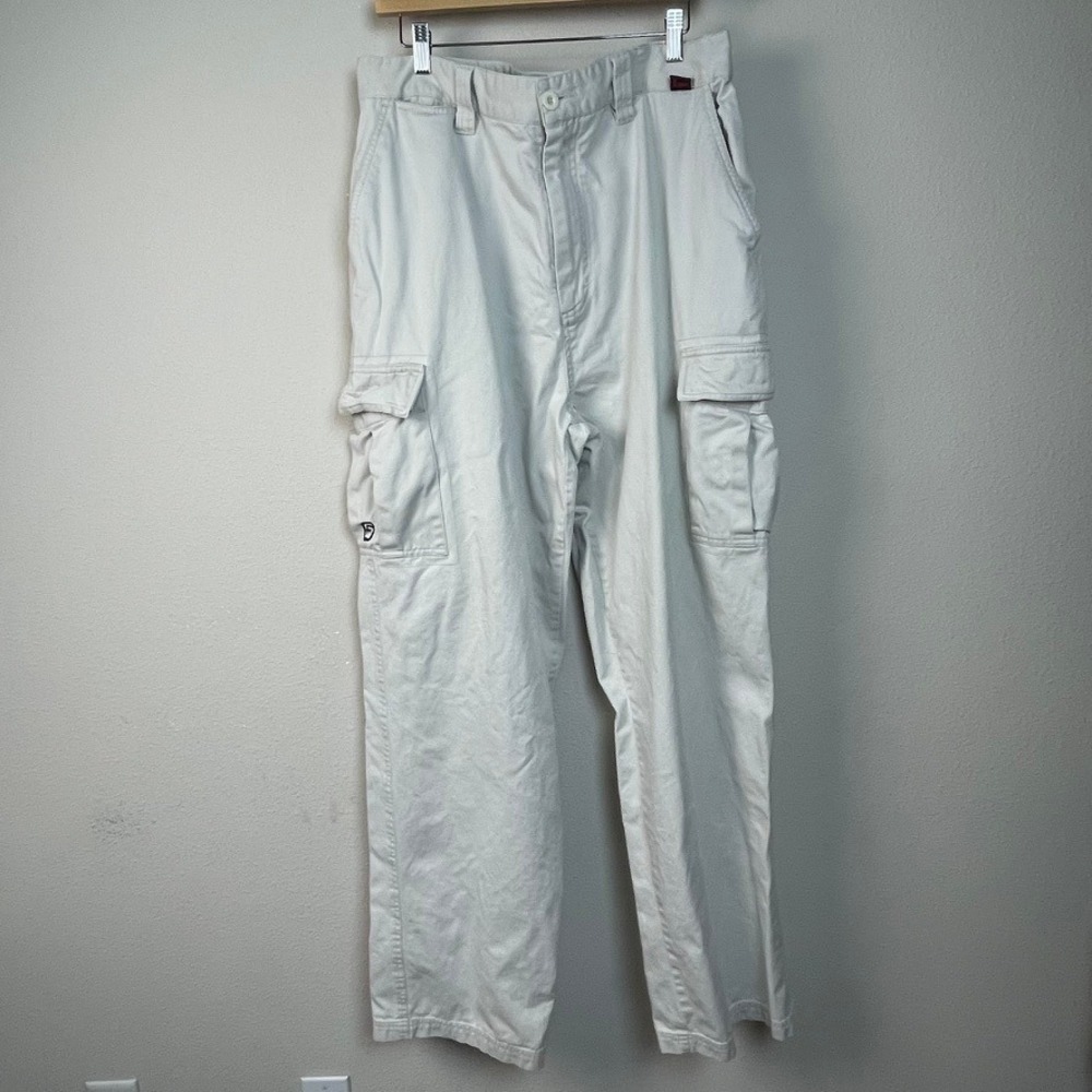 FUBU Khaki Vintage Loose Cargo Pants Men Beige Baggy Relaxed Fit 36x34 Y2K‎